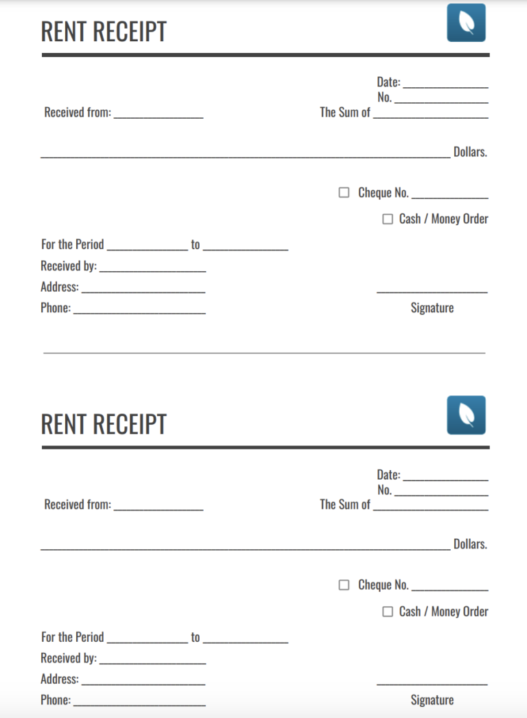 Rent Receipt Template SimplyWise SimplyWise